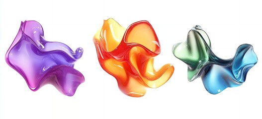Abstract Colorful Liquid Forms Design Elements for Backgrounds and Textures
