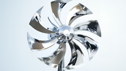 Polished Chrome Turbine Design Rotating Windmill Technology Innovation