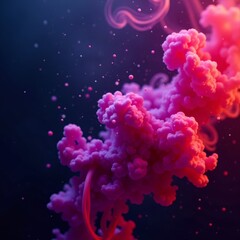 Obraz premium Icy purple mist swirling in mid-air amidst vibrant red smoke tendrils on dark canvas , fusion, colors