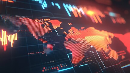 D futuristic financial data chart representing the global transition to cashless payments.