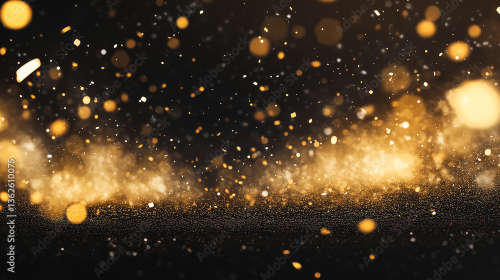 Canvas Prints golden bokeh abstract: an exquisite display of golden bokeh, with luminous orbs dancing against a da