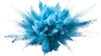 Turquoise Powder Burst Dynamic Explosive Energy and Motion Art