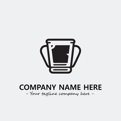 Cup illustration black and white for logo company vector image

