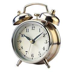 Alarm clock isolated on transparent background  

