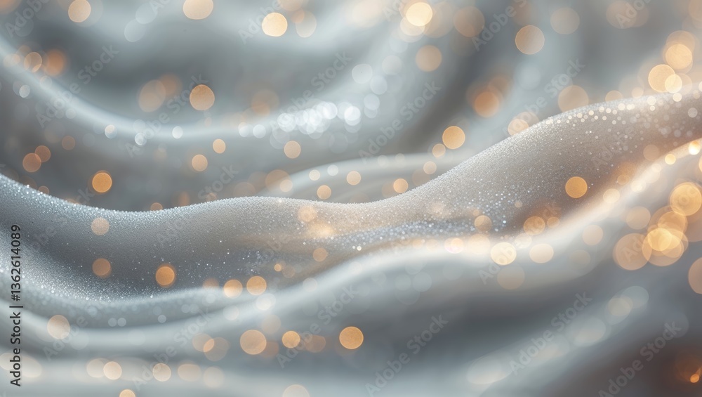 Aufkleber soft waves of fabric illuminated by warm glowing light create a serene and dreamy atmosphere in a co