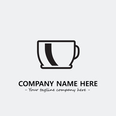 Cup illustration black and white for logo company vector image
