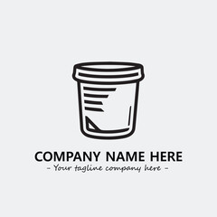 Cup illustration black and white for logo company vector image
