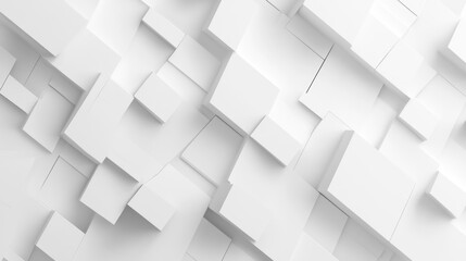 Obraz premium Abstract geometric pattern of white cubes. Possible use Stock photo for design, technology, architecture, or product background