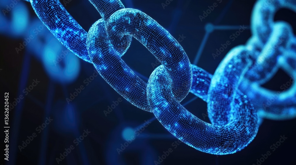 Poster automated financial transactions running on a decentralized blockchain ledger, showcasing security, 