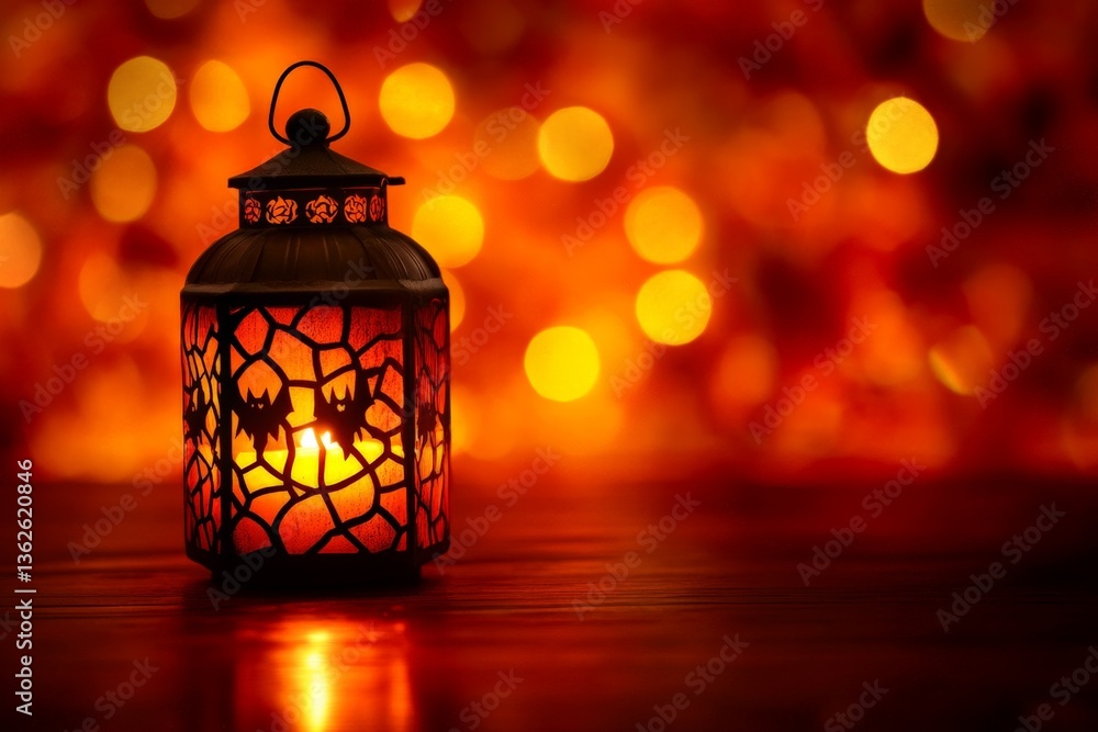 Poster warm glow of a decorative lantern illuminating a cozy setting during an evening gathering