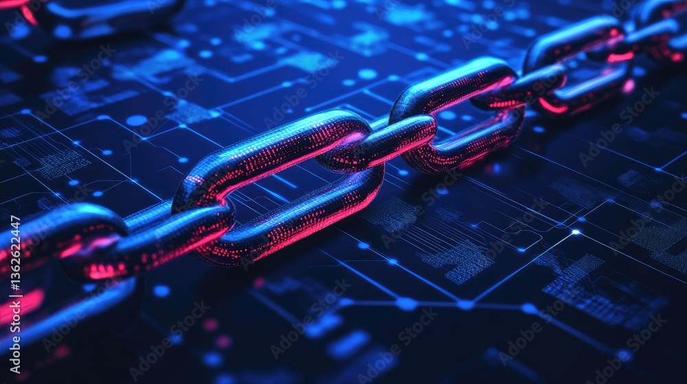Poster Blockchain-powered transaction ledger visualizing encrypted peer-to-peer digital payments and smart contract execution.