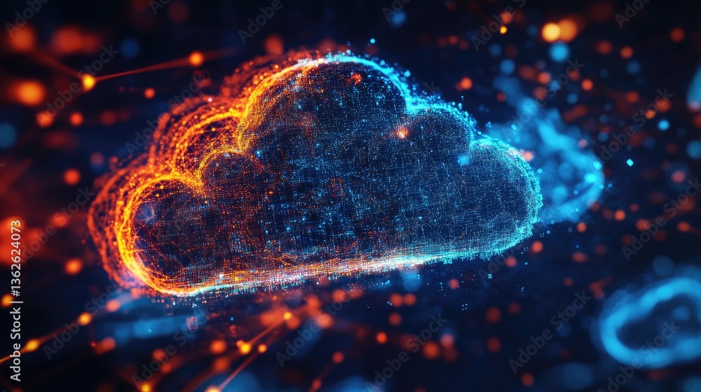 Poster cloud-based digital banking security concept with multi-layer encryption, fraud prevention, and ai-d