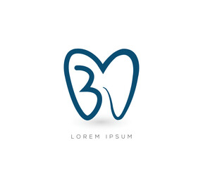 B Initial dental logo template