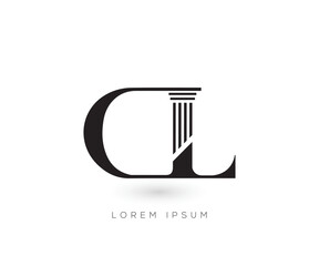 CL Initial law justice logo design template