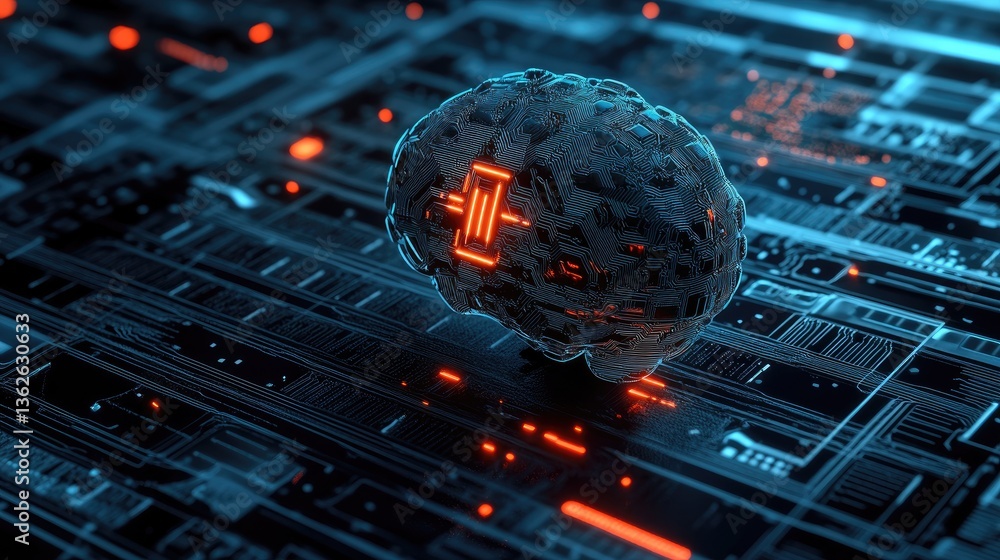 Poster deep learning ai system tracking cryptocurrency market fluctuations and optimizing trading algorithm