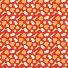 Seamless pattern with abstract arrows and circles. Hand drawn illustration for you projects.