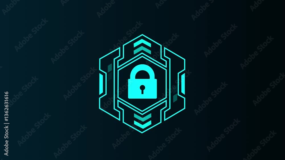 Poster technology security network protection concept. key lock circle business . concept of finance data p