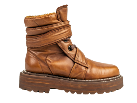 Isolated Brown Leather Boot