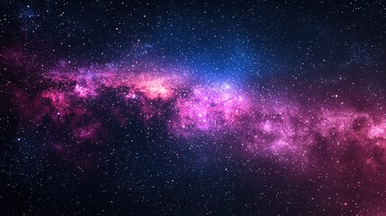 Fototapeta premium Beautiful Cosmic Nebula with Colorful Gas Clouds and Bright Stars in Dark Space Background