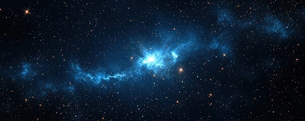 Obraz premium Stunning Cosmic Scene with Bright Nebula and Starry Background in Deep Space Imagery