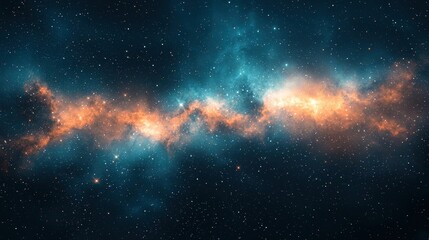 Fototapeta premium Stunning Cosmic Background with Stars and Colorful Nebula in Deep Space
