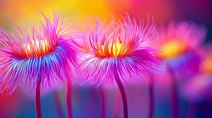 Vibrant Floral Fantasy: Close-up of Colorful Petals in a Mesmerizing Bloom