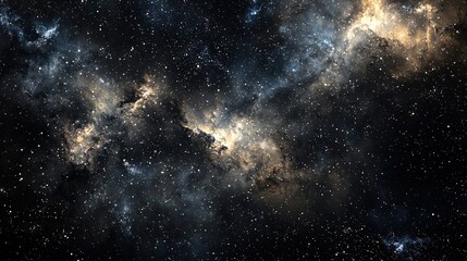 Obraz premium Vast Cosmic Space with Bright Stars and Nebulae in Dark Infinite Universe Background