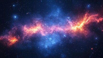 Fototapeta premium Stunning Colorful Cosmic Nebula in Deep Space with Bright Starry Background and Interstellar Gas Clouds