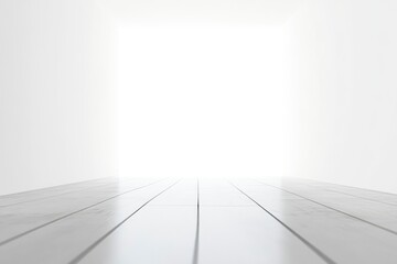 Minimalist White Room with Perspective Floor for Product Placement Background
