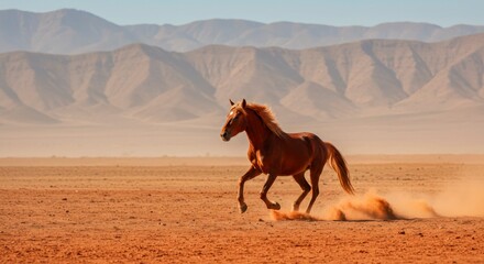 Desert horse galloping