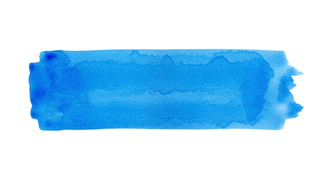 Rectangle blue stroke of watercolor paint texture isolated on transparent background, PNG - Powered by Adobe