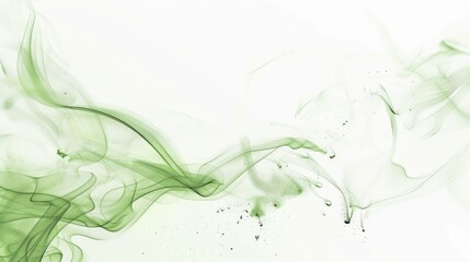 Obraz na płótnie Canvas Ethereal green ink swirls in water background creating mesmerizing abstract pattern with elegant white space for text placement