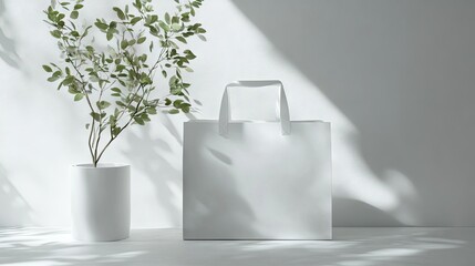 A large white blank shopping bag with a matte finish, ready for custom designs.