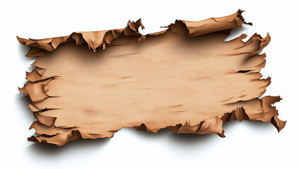 Old parchment paper with torn edges, perfect for vintage designs and backgrounds. This antique style paper adds rustic touch to any project