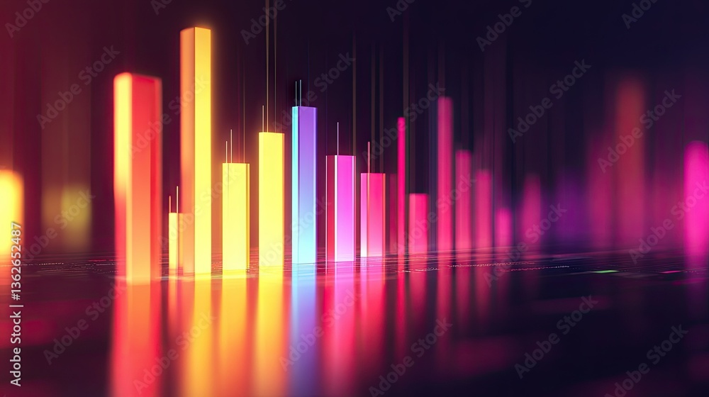 Aufkleber a digital business report with a colorful business bar chart illustrating product performance.
