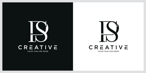 Initial PS luxury logo template vector illustration