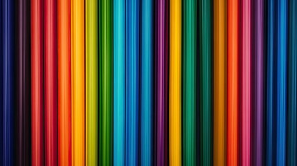 A rainbow of colorful drinking straws stacked neatly in a row, creating a bold and fun image.