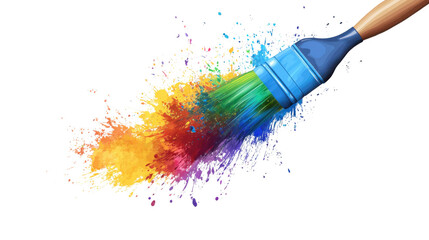 Obraz premium paint brush and colorful paint