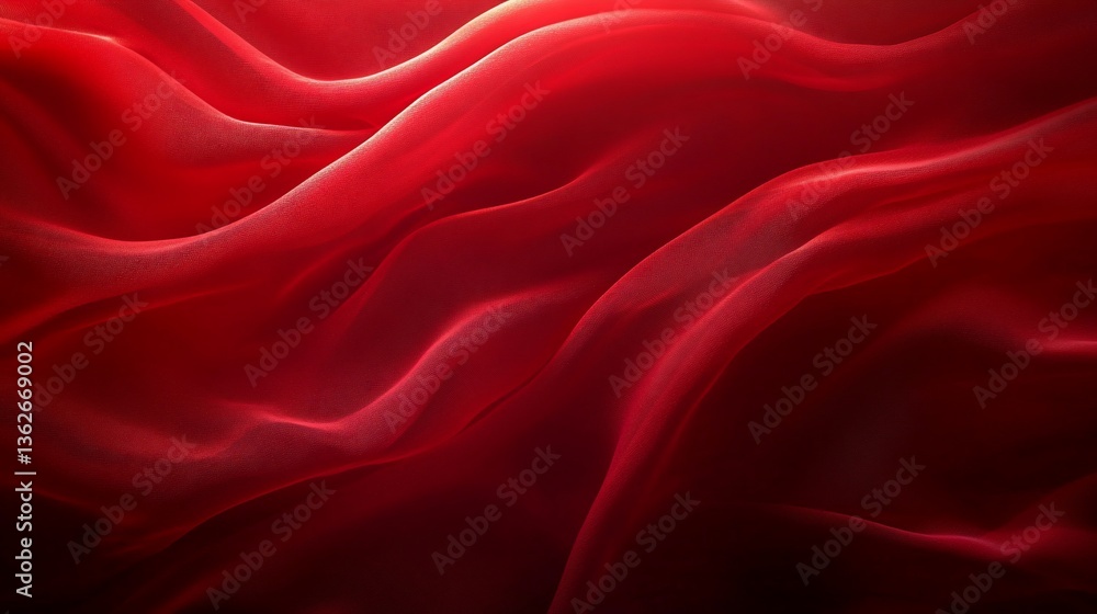 Poster draped red fabric with soft, flowing folds and subtle light