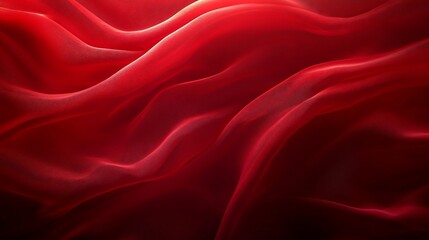 Obraz premium Draped red fabric with soft, flowing folds and subtle light