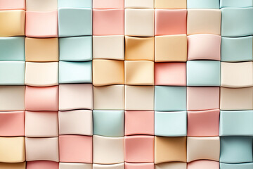 Pastel-colored blocks form a wavy texture, creating a soft and calming visual effect, showcasing a gentle and soothing aesthetic suitable for various design concepts