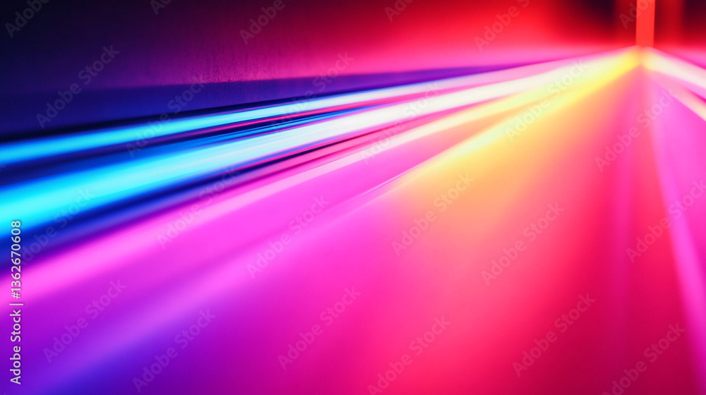 Poster abstract background featuring vibrant colors and dynamic light streaks creating a sense of motion