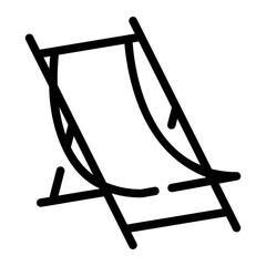 beach chair line icon