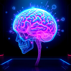 Bright Brain Concept Showcasing Intelligence and Technology