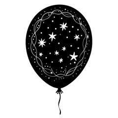 Celebratory Balloon Silhouette Vector