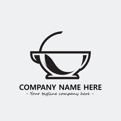 Cup illustration black and white for logo company vector image
