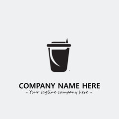 Cup illustration black and white for logo company vector image
