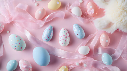 A delightful arrangement of pastel eggs evokes joy and springtime celebrations.