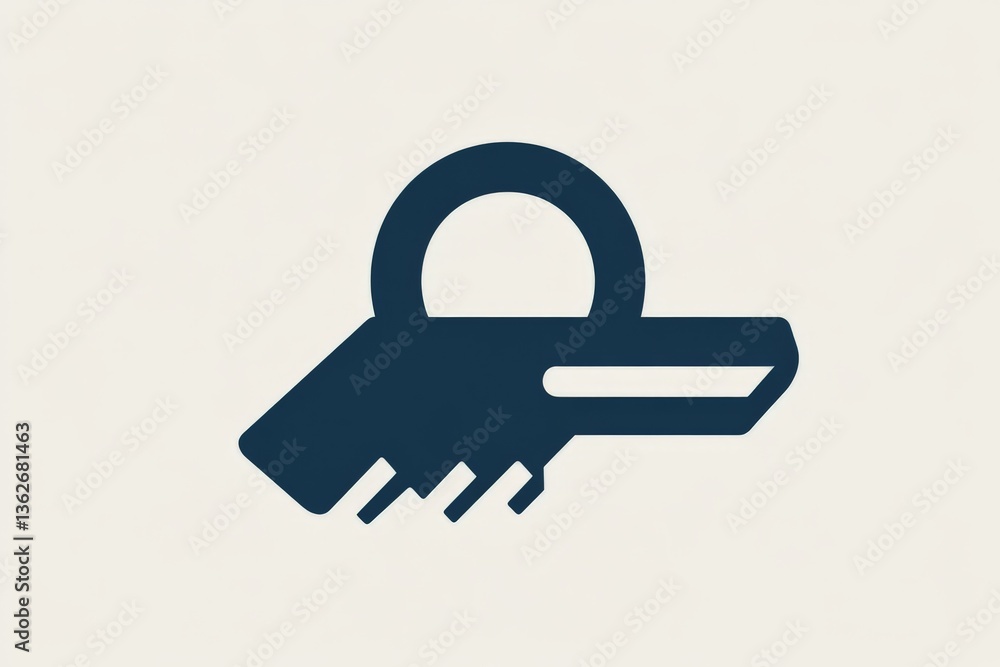 Aufkleber Modern key design featuring a minimalist appearance and streamlined shape, suitable for branding and creative projects