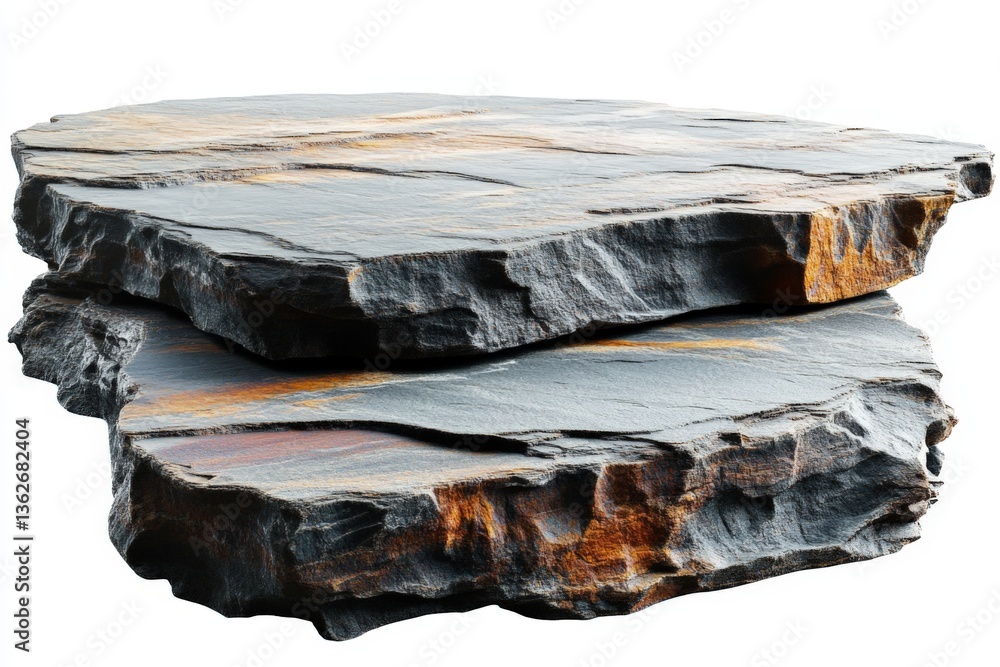 Poster layers of natural stone showcasing rich textures and earthy colors in a studio setting